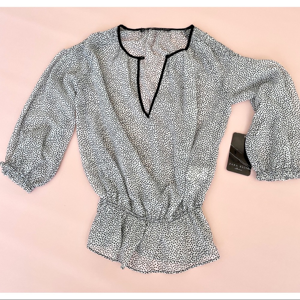 Zara Polka Dot Blouse Shirt XS
